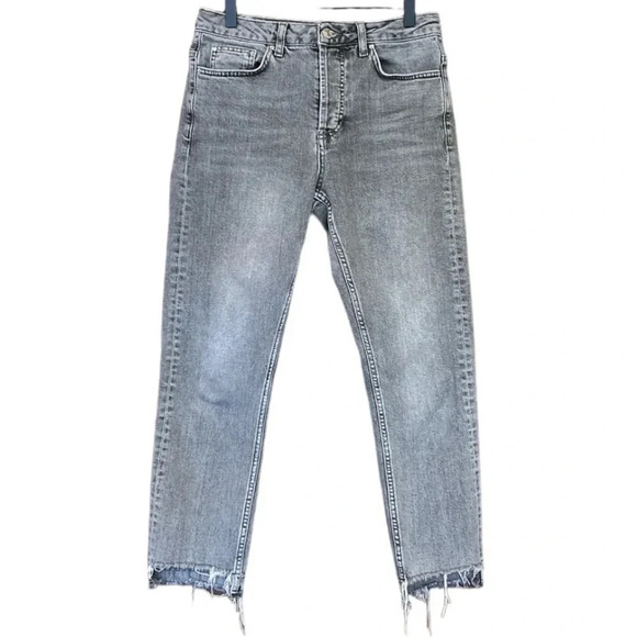 Topshop Moto Raw Hem Straight Jeans Size 28 - Picture 2 of 9